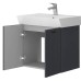Тумба Devit Flow 484060A 60 см з умивальником та ручками, антрацит матовий