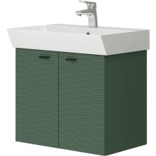 Тумба Devit Flow 484060E 60 см з умивальником та ручками, смарагдовий матовий
