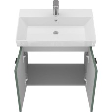 Тумба Devit Flow 484060E 60 см з умивальником та ручками, смарагдовий матовий