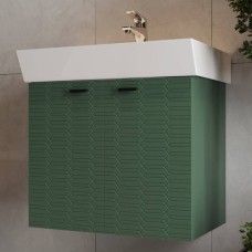 Тумба Devit Flow 484060E 60 см з умивальником та ручками, смарагдовий матовий
