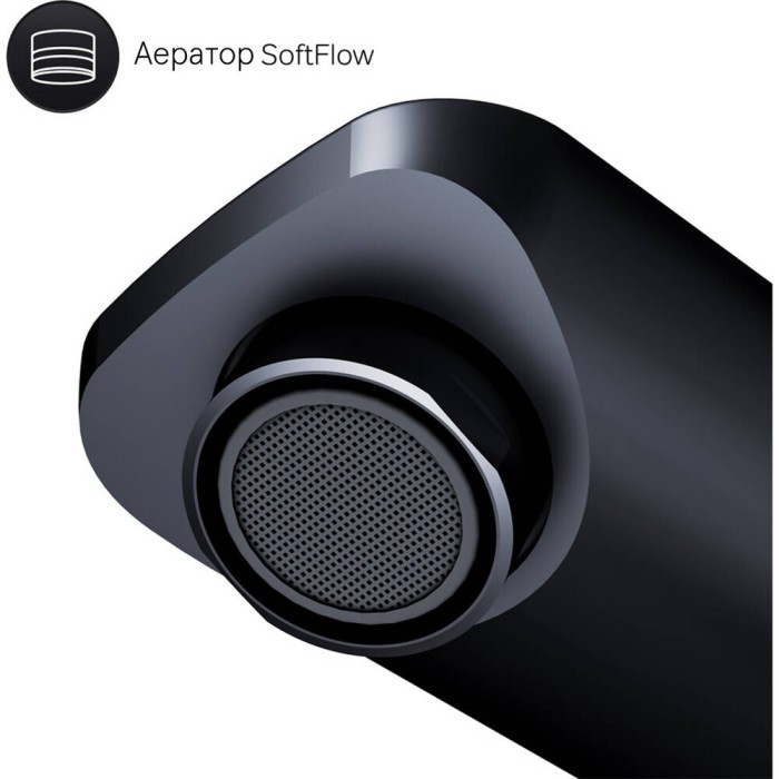 Змішувач для раковини AM.PM X-Joy F85A92522 TouchReel високий, чорний матовий