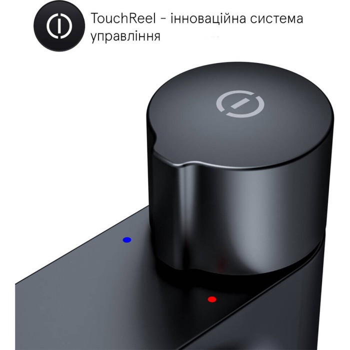 Змішувач для раковини AM.PM X-Joy F85A92522 TouchReel високий, чорний матовий