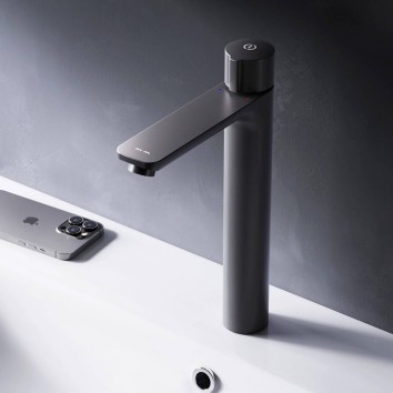 Змішувач для раковини AM.PM X-Joy F85A92522 TouchReel високий, чорний матовий