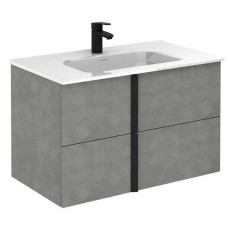 Тумба Royo Onix 127166 100 см з раковиною Enzo 126225, cірий цемент Тумба Royo Onix 127166 100 см з раковиною Enzo 126225, cірий цемент