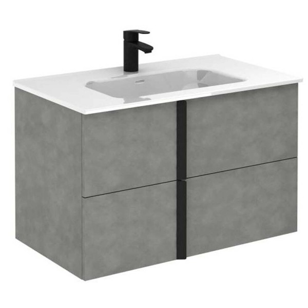Тумба Royo Onix 127166 100 см з раковиною Enzo 126225, cірий цемент