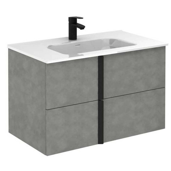 Тумба Royo Onix 127166 100 см з раковиною Enzo 126225, cірий цемент