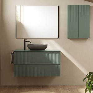 Тумба Royo Vora 131775 100 см підвісна зі стільницею 131454 mineral green (зелений)