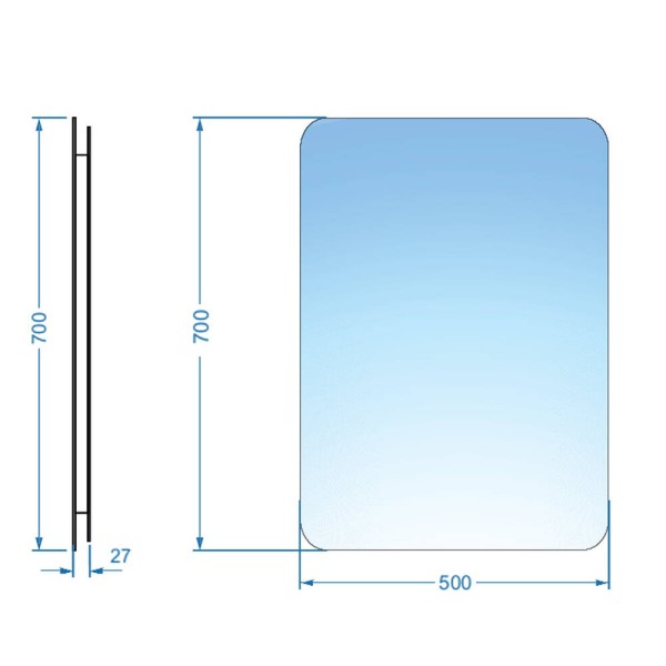 Дзеркало Devit Basic 4500700 500х700 мм закруглене