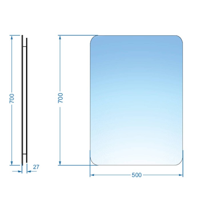 Дзеркало Devit Basic 4500700 500х700 мм закруглене