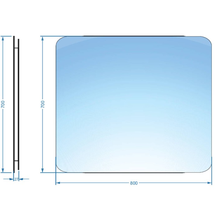 Дзеркало Devit Basic 4800700 800х700 мм закруглене