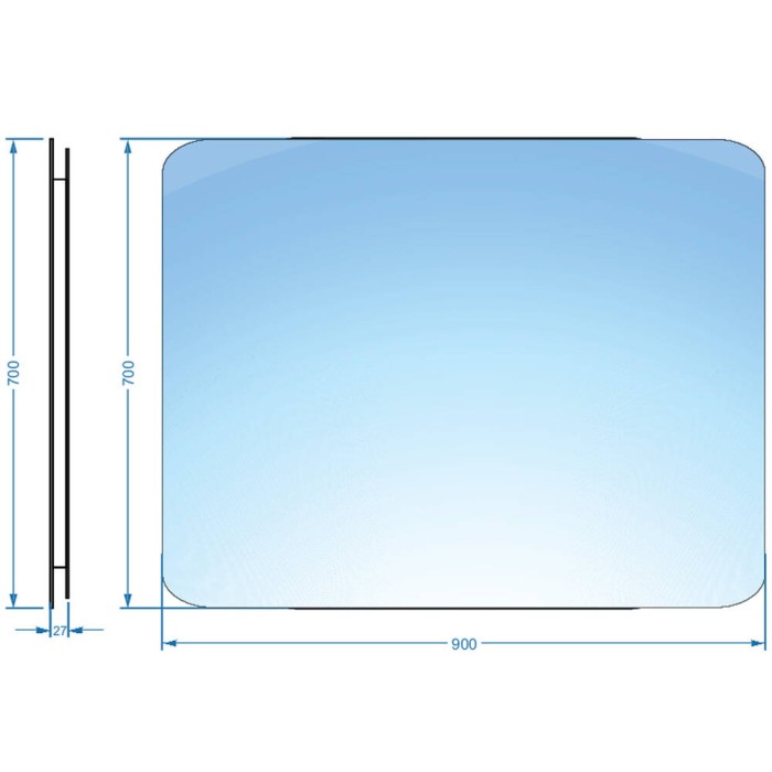 Дзеркало Devit Basic 4900700 900х700 мм закруглене
