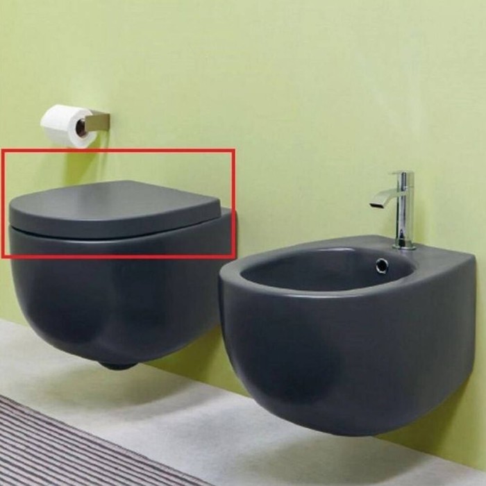 Сидіння з кришкою NIC Design Milk 005 528 013 дюропласт, система SoftClose, колір антрацит мат