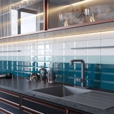 Плитка Golden Tile Metrotiles 463051 блакитний 10х20 см