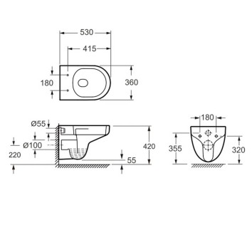 Унітаз підвісний Devit Simple 3810825 безобідковий з кришкою soft-close, Vortex Flush, білий глянець