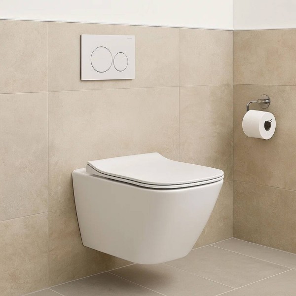 Унітаз підвісний Cersanit City Pro Vortex S701-884 СЕТ C200 з тонким дюропластовим сидінням, білий