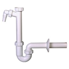 Сифон для раковини Styron STY-638-32-2 без зливного клапана, з підключенням до посудомийної машини, вихід d32 мм