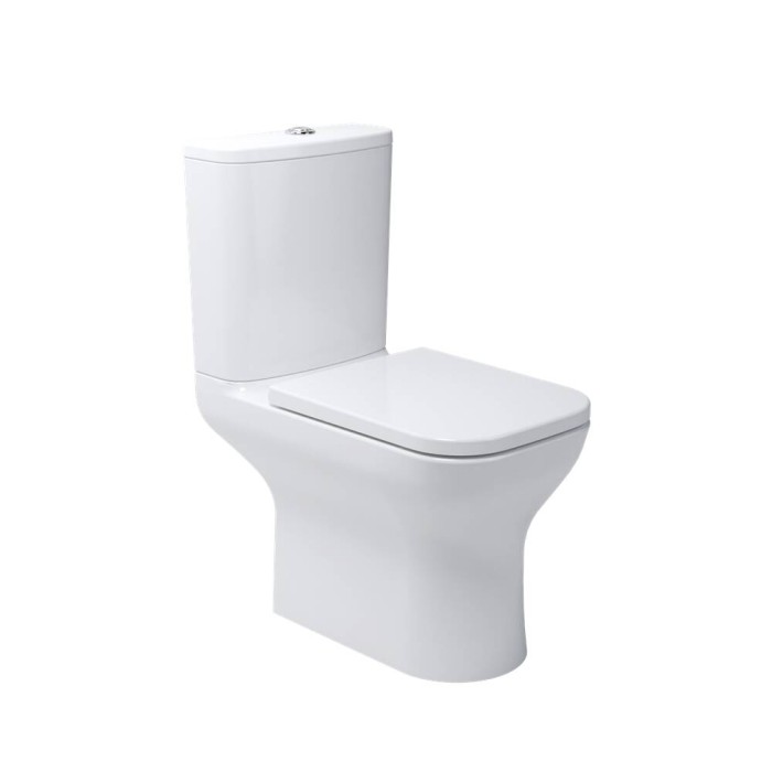 Унітаз компакт Devit Frame 3710020 з кришкою soft-close безобідковий, Vortex Flush, білий