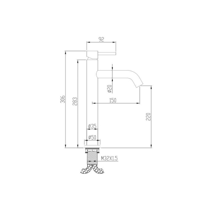 Змішувач для раковини Devit Flow 550536B чорний матовий