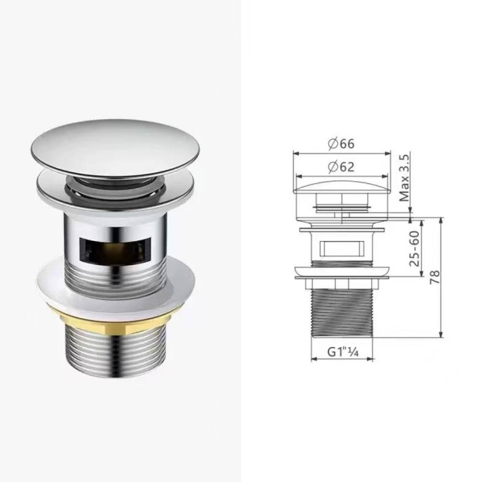 Донний клапан Devit 550548N, brushed nickel