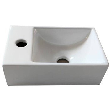 Раковина Devit Linea 180300L підвісна/меблева 300х180 см, 1 отвір під змішувач зліва, білий глянець