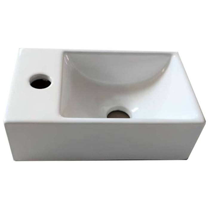 Раковина Devit Linea 180300L підвісна/меблева 300х180 см, 1 отвір під змішувач зліва, білий глянець