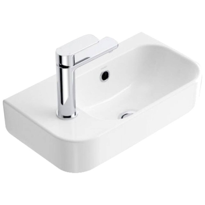 Раковина на стільницю Devit Do It 450250L 450х250 см, 1 отвір під змішувач зліва, білий глянець