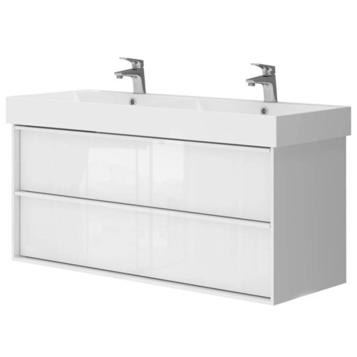Тумба для раковини Devit Quadra 083120W підвісна білий глянець
