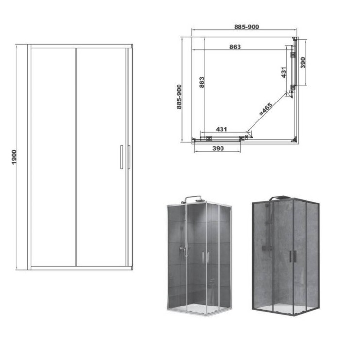 Душові двері Devit Art 2.0 FEN2140 90х190 см