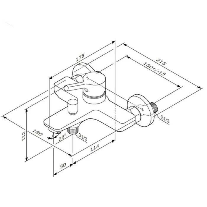 Змішувач для ванни AM PM X-Joy S FXB10033 білий матовий