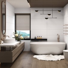 Личкувальна плитка Ceramica Deseo CK9108Q NONA BLANCO DECOR 30x90 см