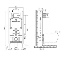 Інсталяція для унітаза OLI OLI80 890827 з клавішею Narrow, хром
