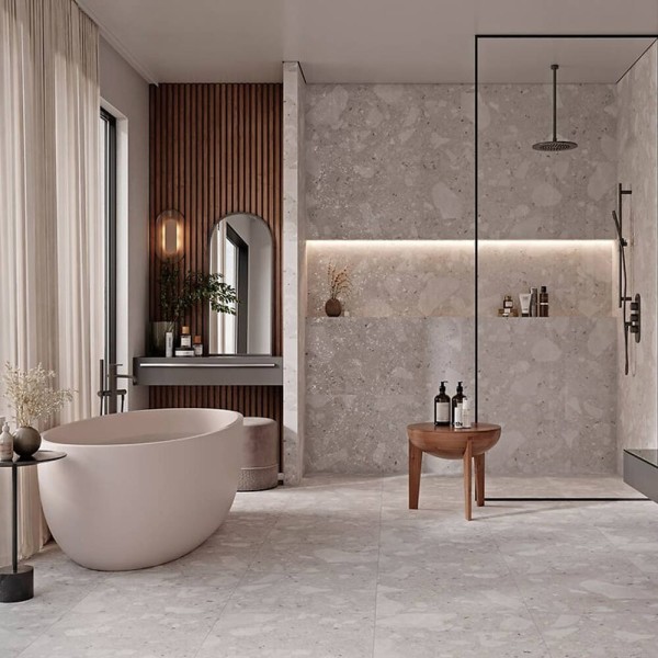 Керамограніт Cersanit Genesis Light Grey Matt Rect 59,8x119,8 см