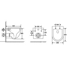Унітаз підвісний Devit Flow DFL0460111W 490х365х370mm з кришкою soft-close, білий глянець