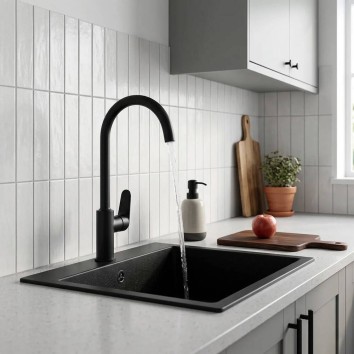 Змішувач для кухні Devit Life 5521031B, чорний мат