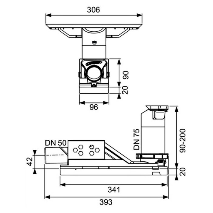 Сифон стандартний TECE Drainway DN 50 693010 горизонтальний