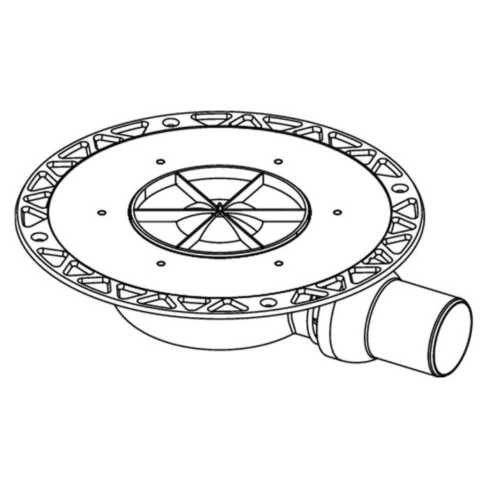 Душовий трап TECE TECEdrainpoint S 3601404 DN 50 екстра-плоский, з універсальним фланцем Seal System, одновихідний
