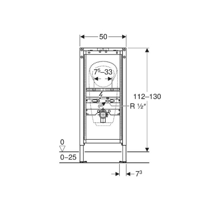 Інсталяція для пісуара Geberit Duofix 111.686.00.2, 112–130 см, для зовнішнього змивного клапана