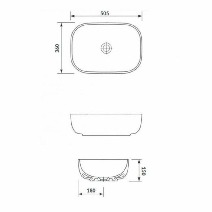 Раковина Cersanit Moduo CCWT1000686401 50,5 см на стільницю