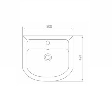 Раковина Kolo Proxy 102950UA 50 см з переливом