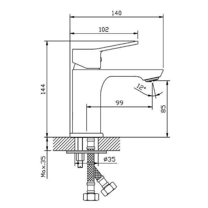 Змішувач для раковини Devit Lite 550542C, хром