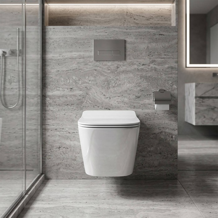 Унітаз підвісний Devit Linea DLI30401111W безобідковий з кришкою soft-close та Vortex Flush, білий