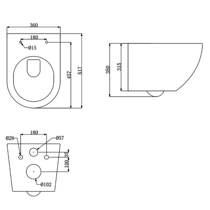 Унітаз підвісний Devit Universal DUN30201111W безобідковий з кришкою soft-close та Vortex Flush, білий
