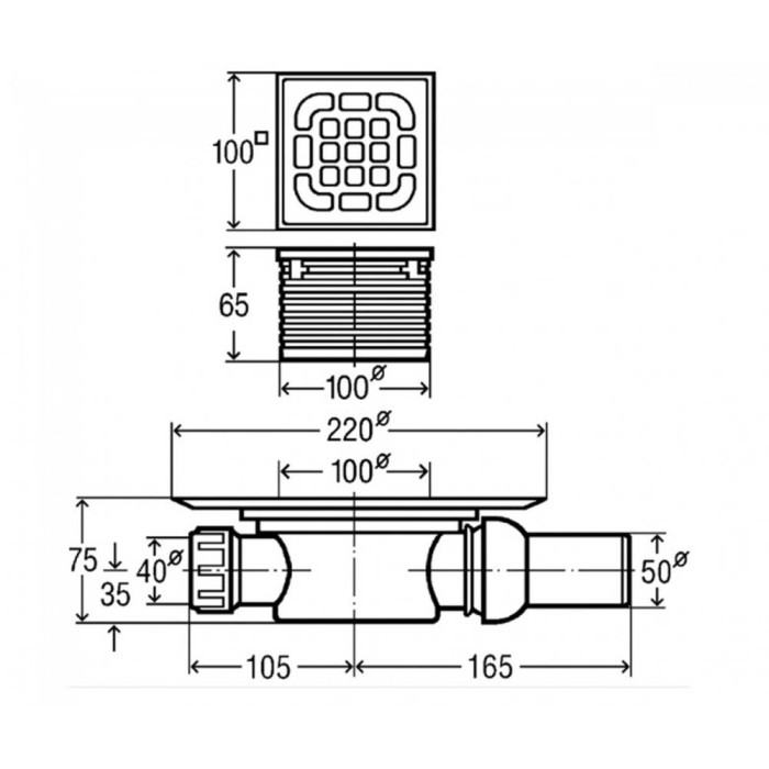 Душовий трап Viega Advantix 4935.1 (557119) 100х100 мм