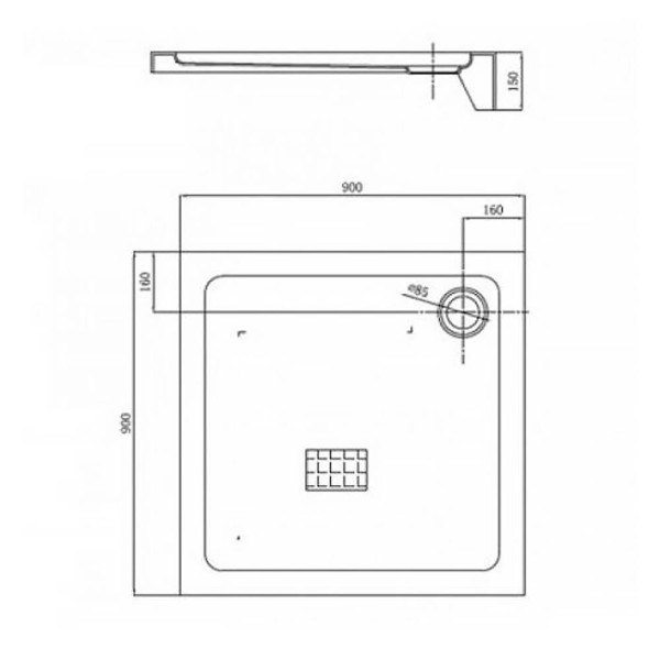 Душовий піддон Primera Frame STR1090 90х90 см квадратний