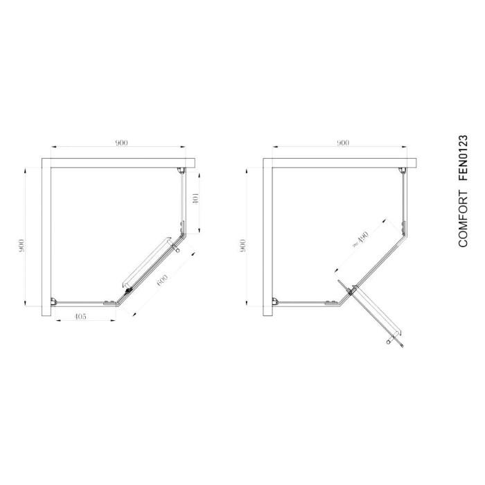 Душова кабіна Devit Comfort FEN0123 90х90 см профіль хром/прозоре скло Душова кабіна Devit Comfort FEN0123 90х90 см профіль хром/прозоре скло