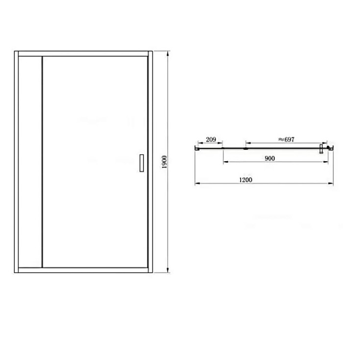 Душові двері Primera Frame SDC1212 120х190 см розпашні