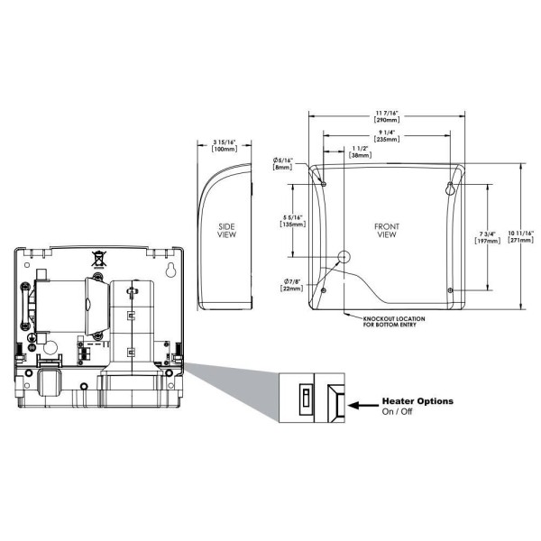 Сушарка для рук Genwec Slimdri GW01 03 04 01 950 Вт хром матовий