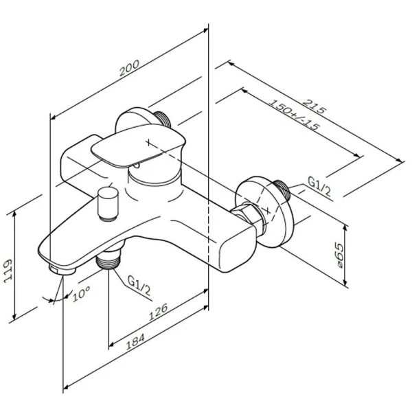 Змішувач для ванни AM.PM Spirit V2.1 F71A10000