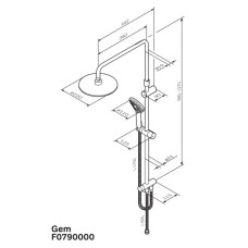 Душова система AM.PM Gem F0790000 ShowerSpot без змішувача