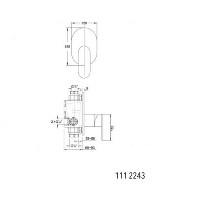 Змішувач прихованого монтажу для душу Steinberg Серія 111 (111 2243) хром Змішувач прихованого монтажу для душу Steinberg Серія 111 (111 2243) хром